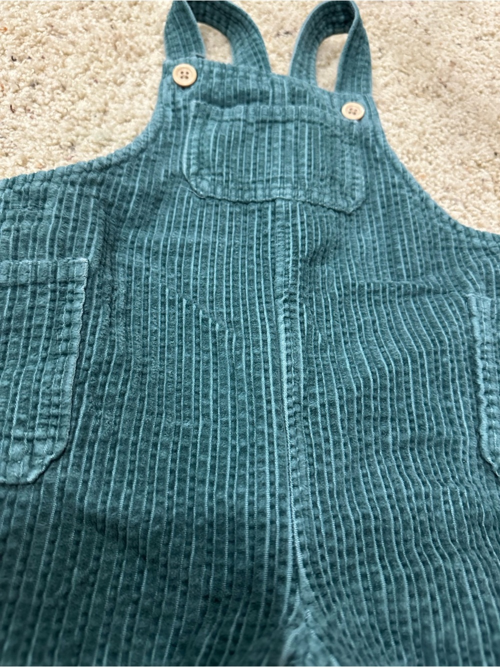 Cat & Jack 18M Green Corduroy Overalls Toddler Baby Boys Bib Pants - Picture 3 of 5